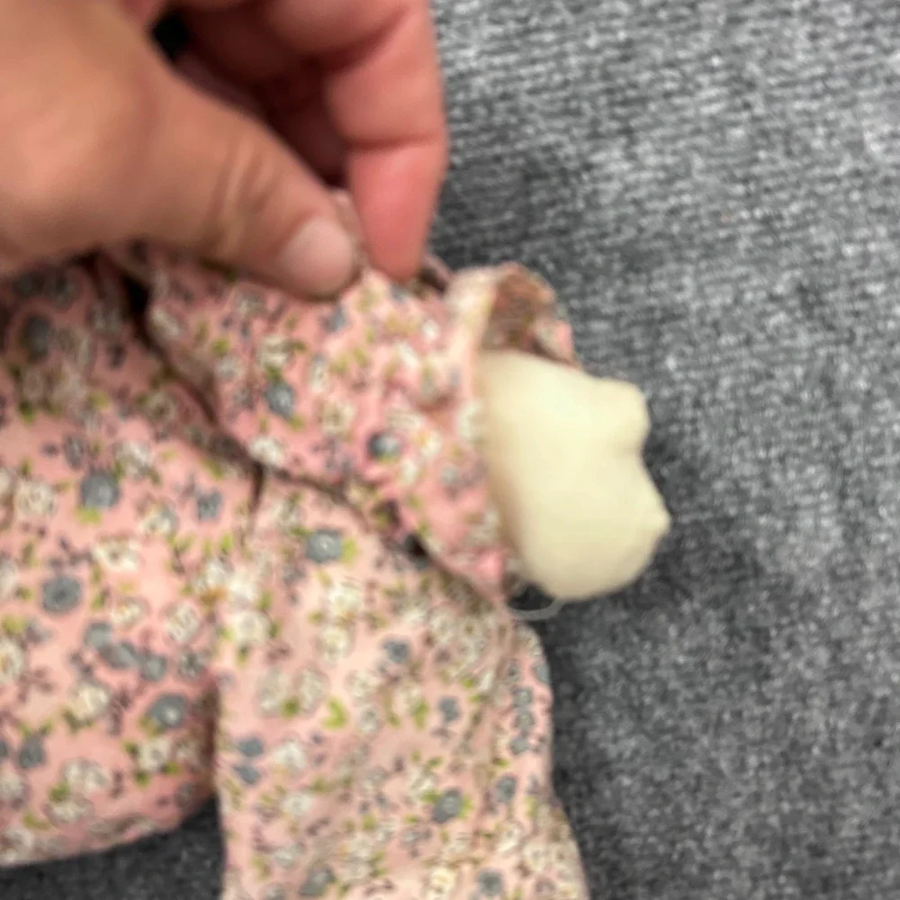 Vintage Handmade Long Legged Cloth Clown Doll Pink Floral Print 32 Inch Plush